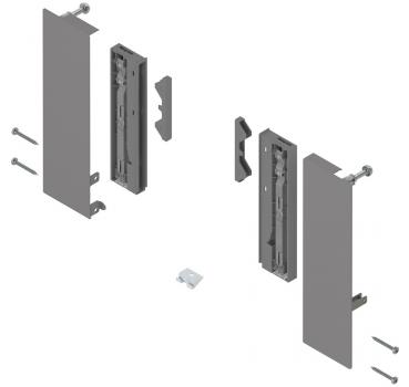 MERIVOBOX Fronthalter, Höhe E, für Innenauszug mit Einschubelement, links/rechts, indiumgrau, ZI4.4ES1